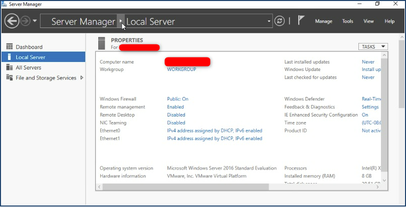 How to Manage VMware VLAN Configurations. From Server Manager (the management console in the Windows Server OS), click Local Server on the left-hand sidebar. Next, click the IPv4 address assigned by DHCP, IPv6 enabled text next to Ethernet1.