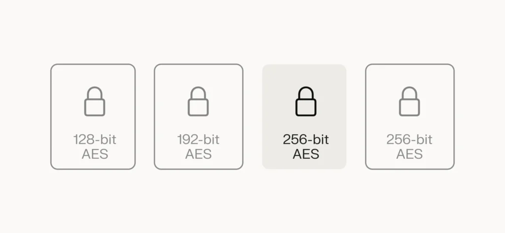 256-bit AES encryption is a highly secure encryption standard used to protect sensitive data against unauthorized access.